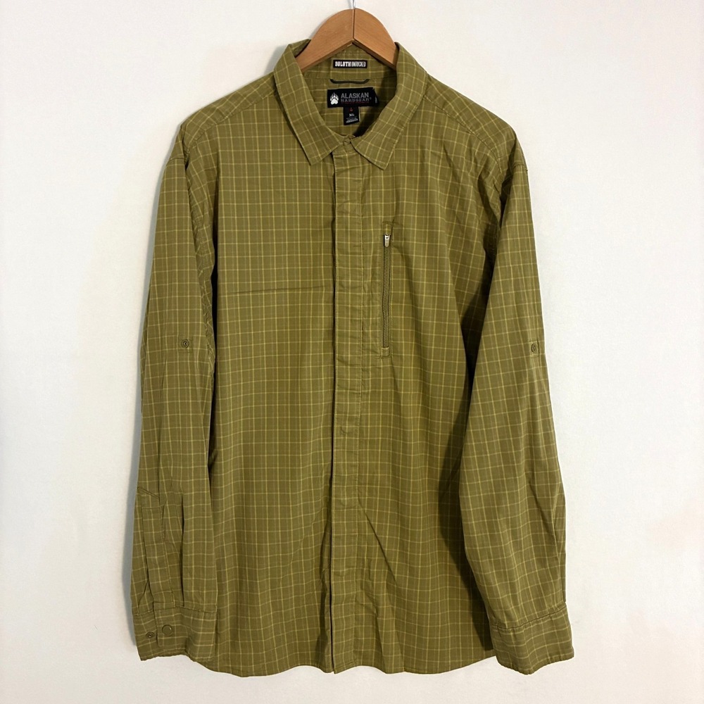 Duluth Trading Untucked Alaskan Hardgear Shirt Men XL Snap Roll Sleeve Gorpcore